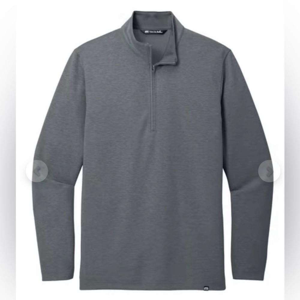TravisMathew Coveside 1/4-Zip Pullover. Size: Large. Color: Dark Gray Heather.
